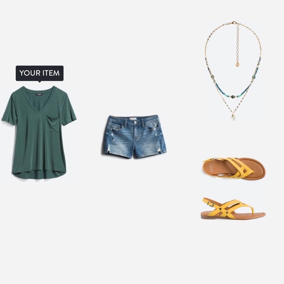 Soaked Stitchfix Green V Neck Short Sleeve Pocket Raw Hem Tee Shirt medium - Picture 3 of 17